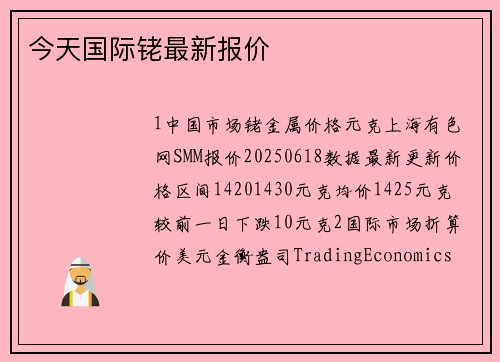 今天国际铑最新报价